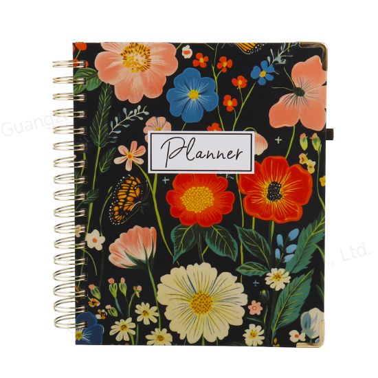 Wire-O Binding Floral Custom Weekly Monthly Planner