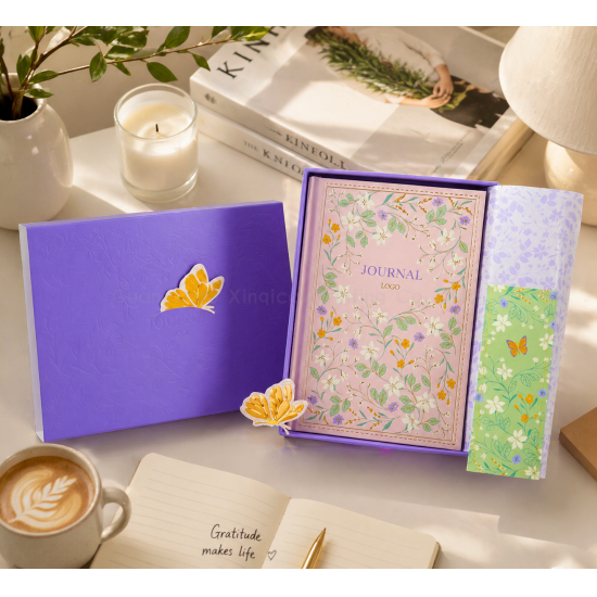 Purple Floral Embossed Hardcov