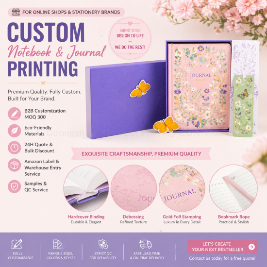 Elevate Your Merch Line With Bespoke Custom Notebook Printing