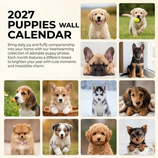 Custom Pet Cat & Dog Photo Calendar: Premium B2B Printing Solution