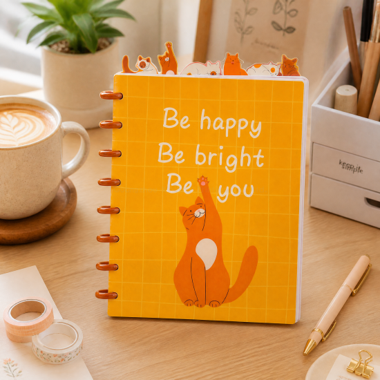 Custom Cute Cat Discbound Notebook